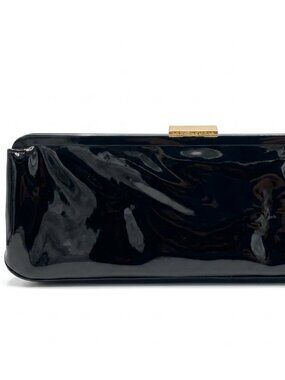 Vintage Mid-Century Black Patent Leather Clutch